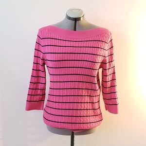 Lauren Ralph Lauren Boatneck Sweater Pink Striped